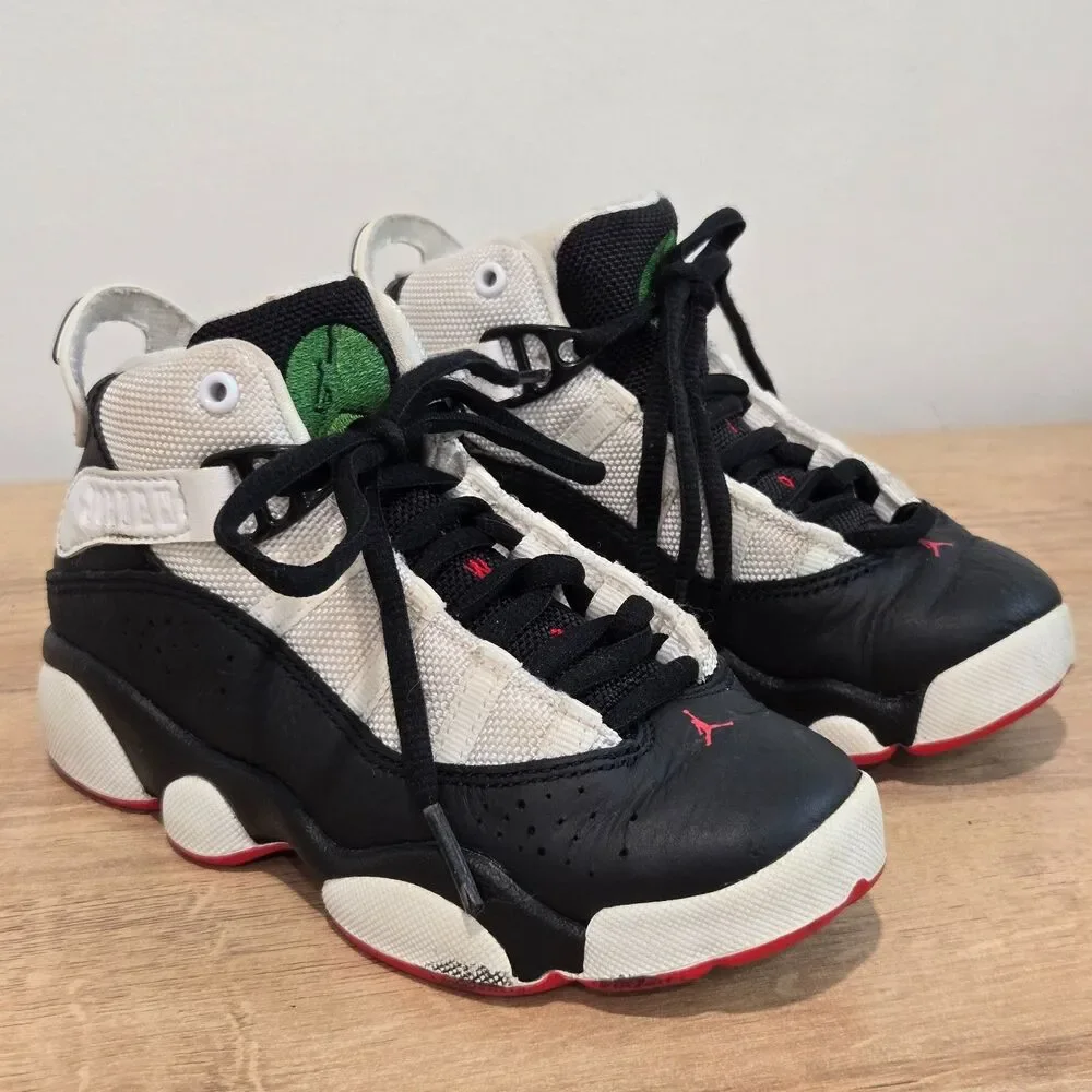 Nike air jordan 6 rings kids size 11C/28 basketball sneaker Play Leather Mid top